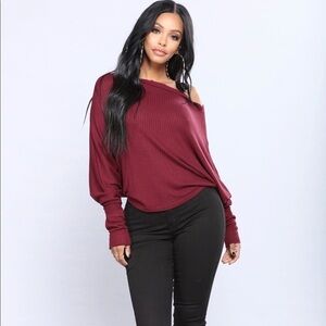 NWT Fashion Nova Off Shoulder Long Sleeve Top